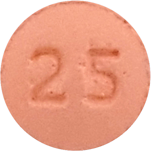 쿠티아핀정25mg 제품 사진