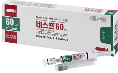 네스프 프리필드시린지주 60_(60μg/0.5mL) 제품 사진