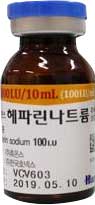 휴온스헤파린나트륨주사100IU_(1KIU/10mL) 제품 사진