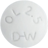 올자핀정2.5mg 제품 사진