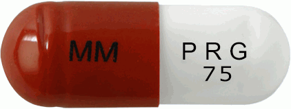 프릴린캡슐75mg 제품 사진
