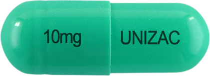 유니작캡슐10mg 제품 사진