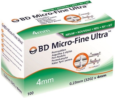 BD MicroFine 4mm 0.23mm 제품 사진